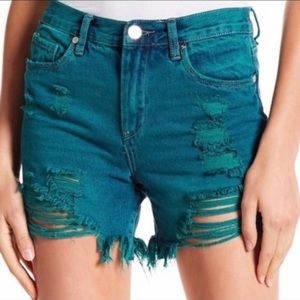 NWT Blank NYC High Rise Jean Shorts In Turqouise - Size 25
